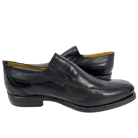 Sandro Moscoloni Men's Berwyn Venetian Leather Black Slip On Loafers Size 12 D - Picture 6 of 10